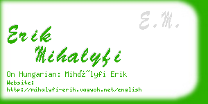 erik mihalyfi business card